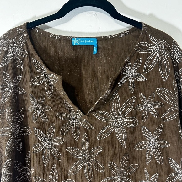 Fresh Produce Brown Floral Tunic Top - Picture 4 of 12
